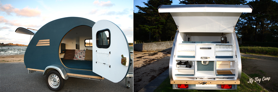 Tiny Camp mini caravane bleue